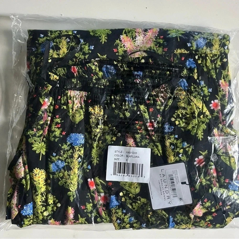 NWT LAUNDRY By SHELLI SEGAL Tie Waist Off The Shoulder Mini Dress - Picture 4 of 4